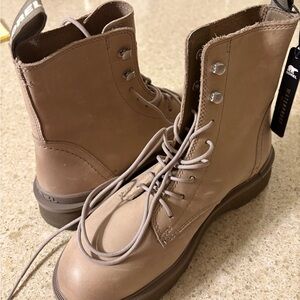 Sorel Lace-Up Combat Boots in Taupe Brown